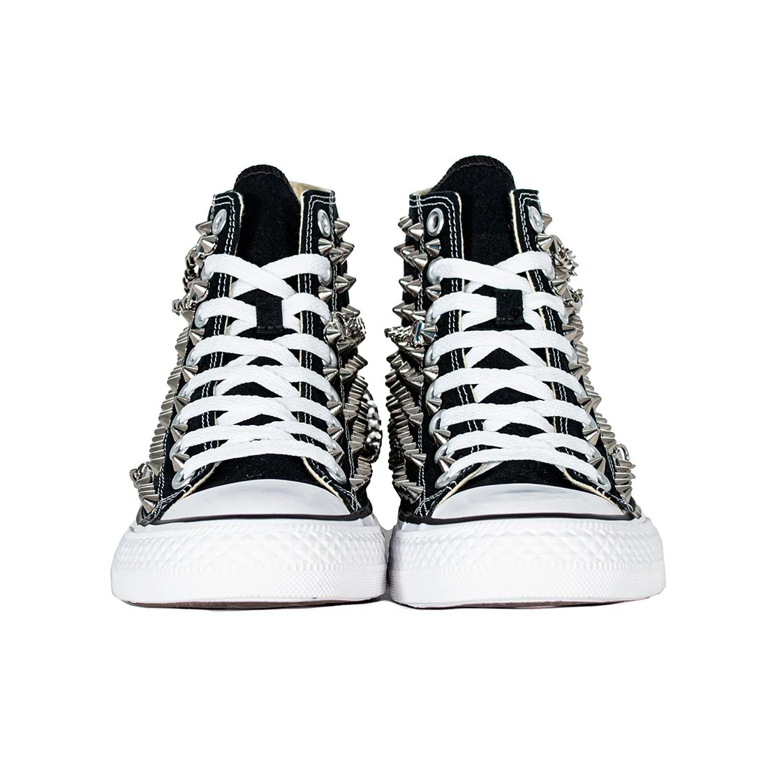 CONVERSE PERSONALIZZATE NERA PRAIA CON CATENE - Image 4