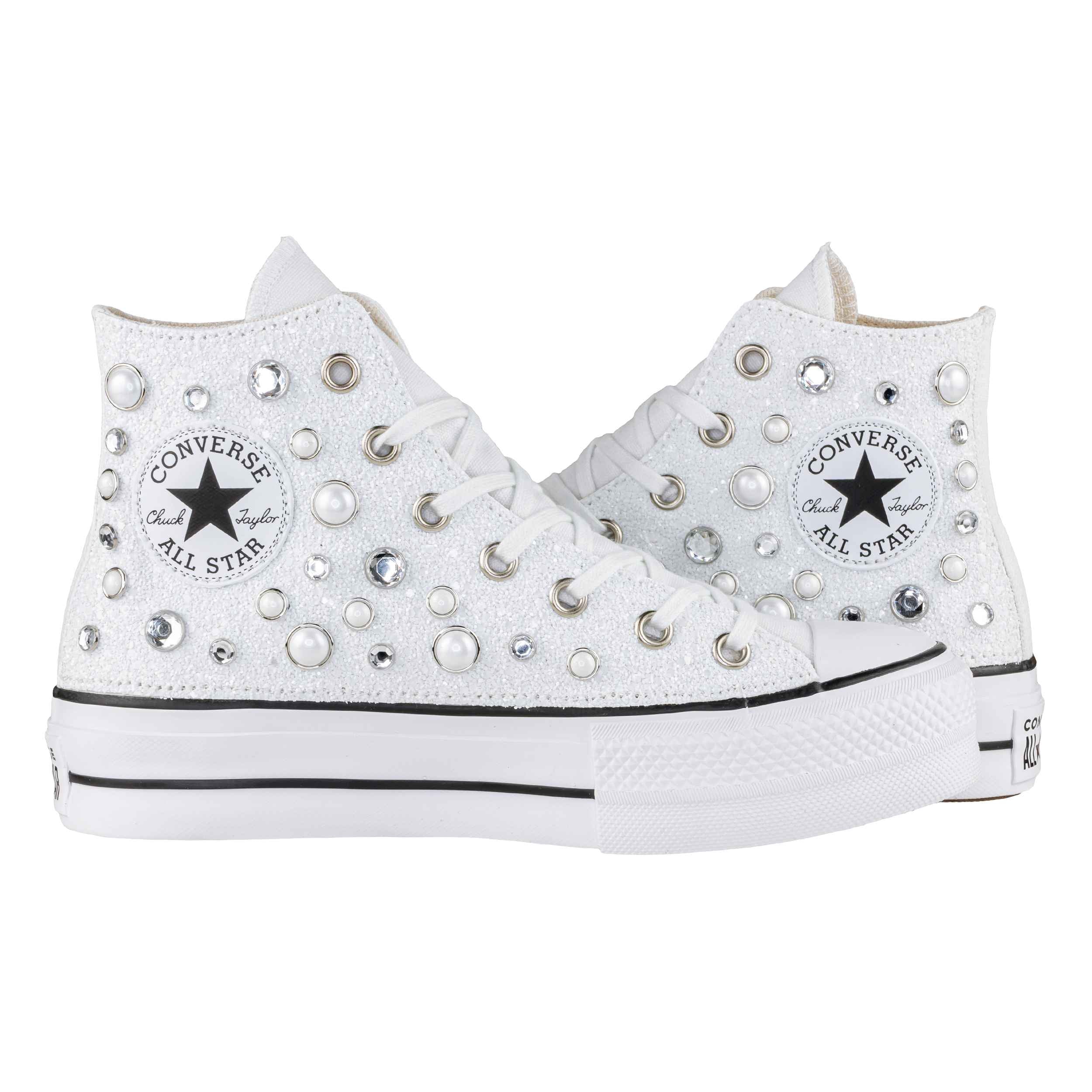 CONVERSE PLATFORM PERSONALIZZATE BIANCA ASTRO