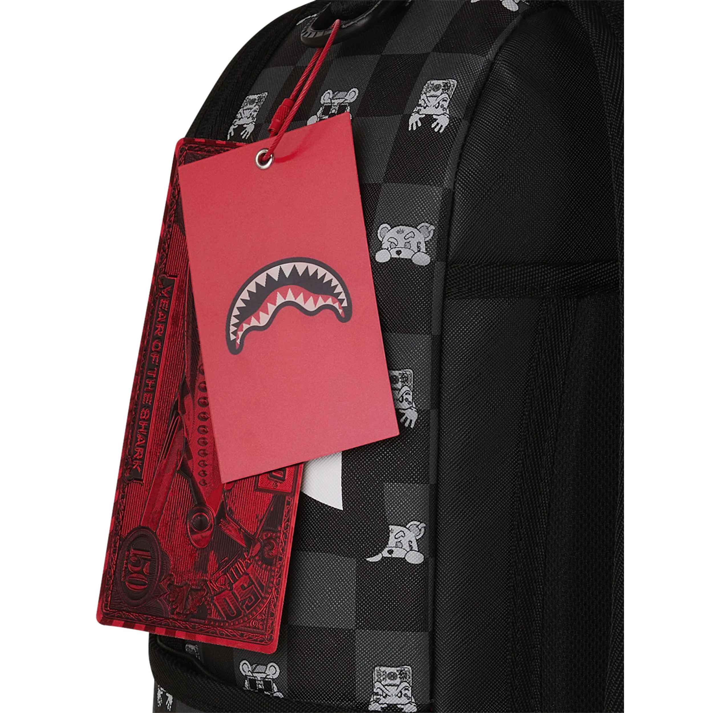 SPRAYGROUND GRAY PEEKING CHARACTER CHECK BACKPACK - Image 6