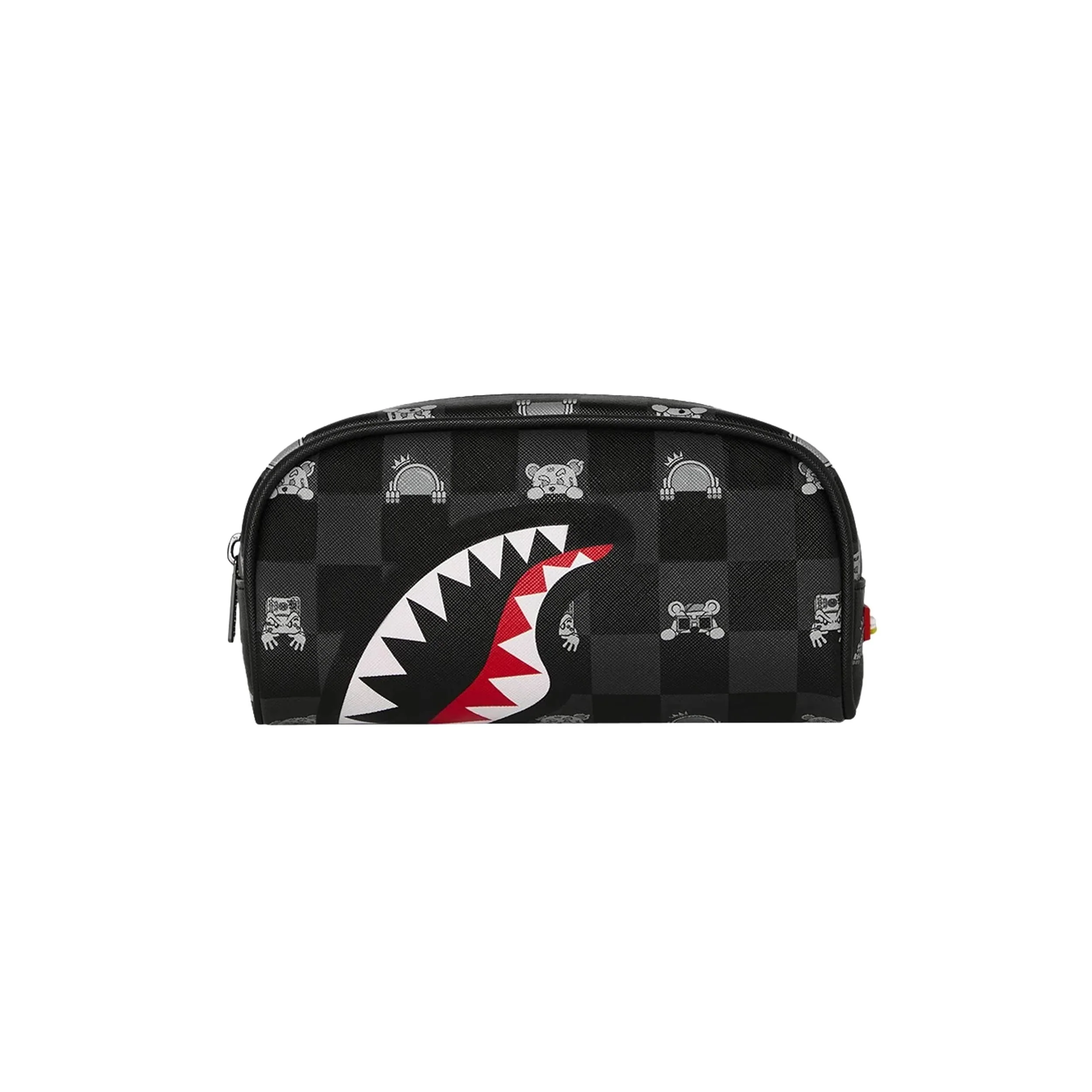 SPRAYGROUND GRAY PEEKING CHARACTER CHECK POUCH - Image 4