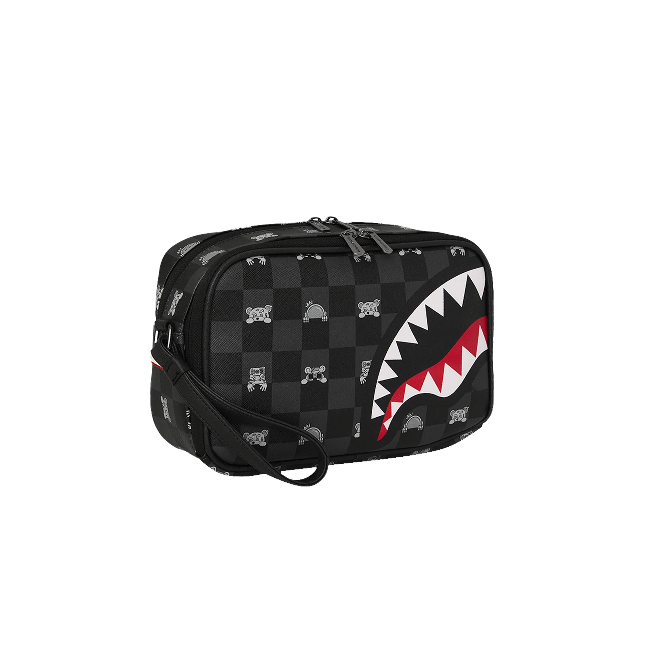 SPRAYGROUND GRAY PEEKING CHARACTER CHECK TOILETRY BRICK - Image 3
