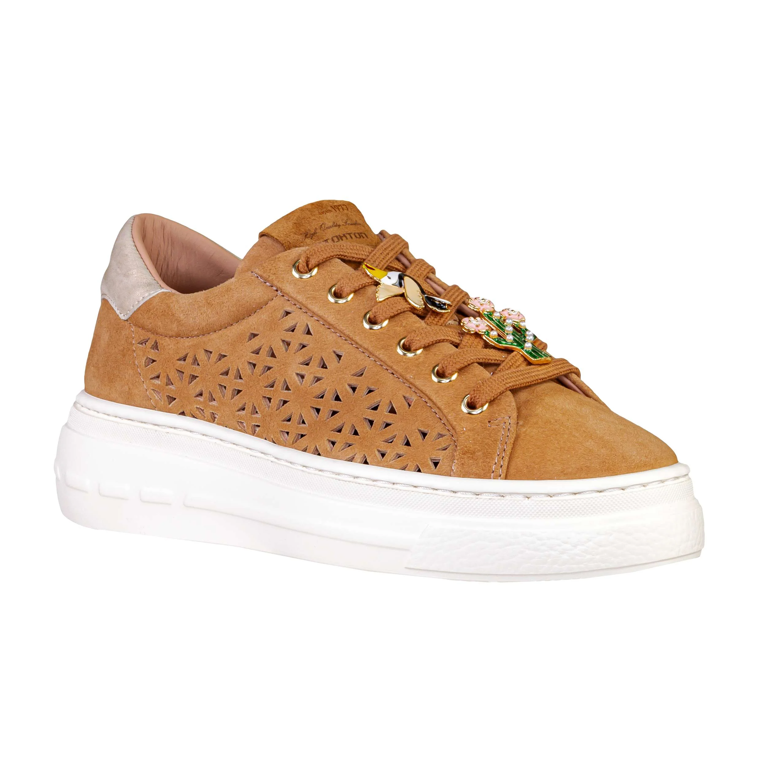STOKTON 220-004 SNEAKER KID SUEDE CAMEL/PERFOR - Image 2
